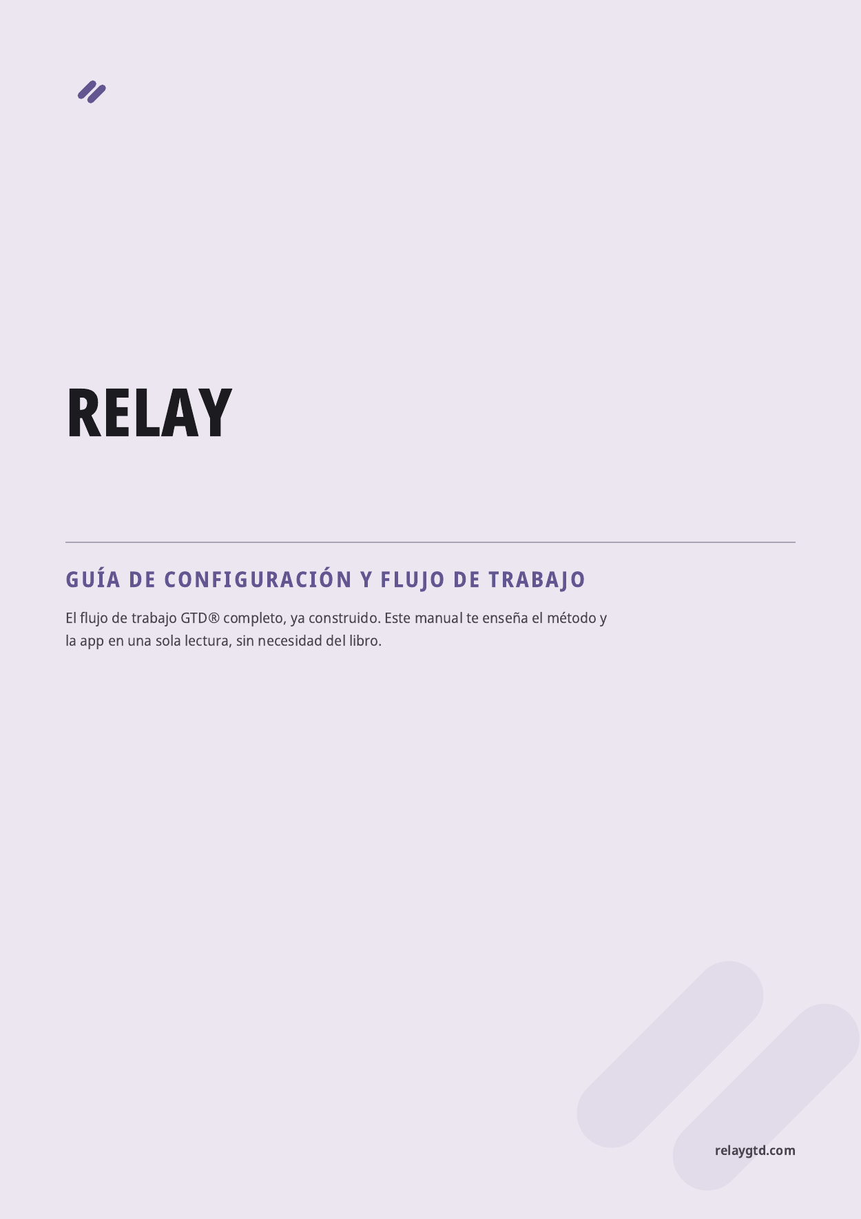 La portada de la guía de Relay sobre la configuración y la forma de trabajar.