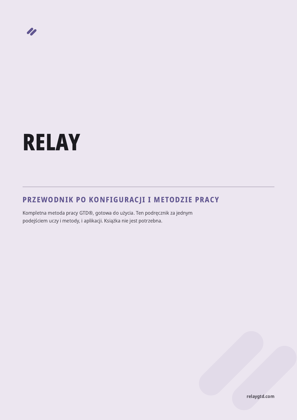 Okładka przewodnika Relay po konfiguracji i metodzie pracy.